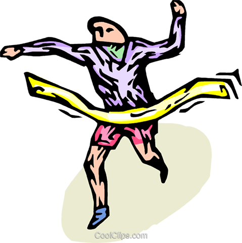 Runner Winning A Race Royalty Free Vector Clip Art (479x480), Png Download