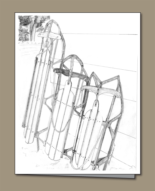 Vector Royalty Free Download Runner Sleds Winter Drawn - Flexible Flyer Sled (526x650), Png Download