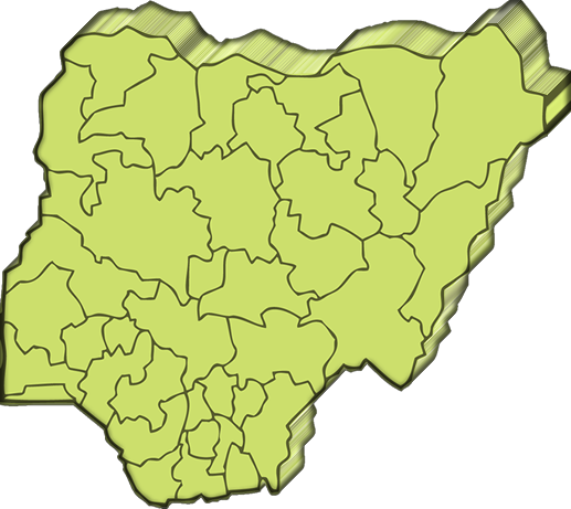Map Of Nigeria Showing Distribution Of Hospital-based - State Map (517x461), Png Download