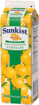 Sunkist Lemonade Frozen Concentrate 32oz Carton - Drink (380x380), Png Download