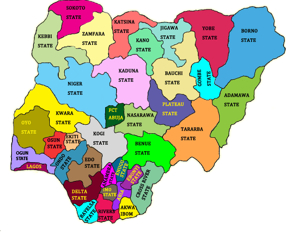 Here Is A Recently Released List Of States In Nigeria - Many States In Nigeria (574x469), Png Download