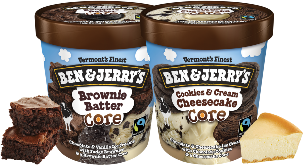 Ben & Jerry's Cake Core - Ben & Jerrys S (670x350), Png Download