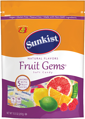 Jelly Belly Sunkist Fruit Gems Soft Candy - Jelly Belly Sunkist Fruit Gems Individually Wrapped (500x500), Png Download