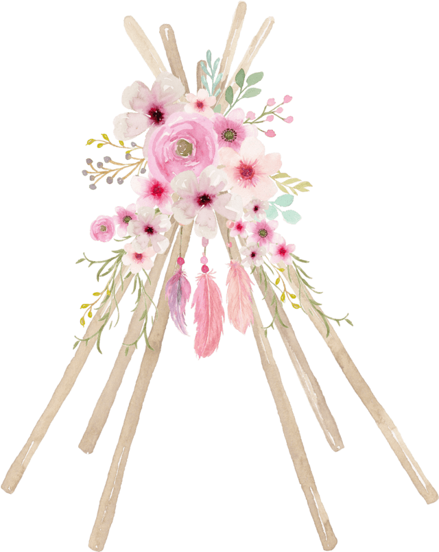 Tee Pee Party At Little Miss Enchanted - Watercolor Teepee Clipart (640x805), Png Download