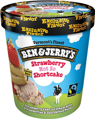 Strawberry Not So Shortcake Ice Cream - Ben And Jerry's Peanut Butter Cup (374x479), Png Download