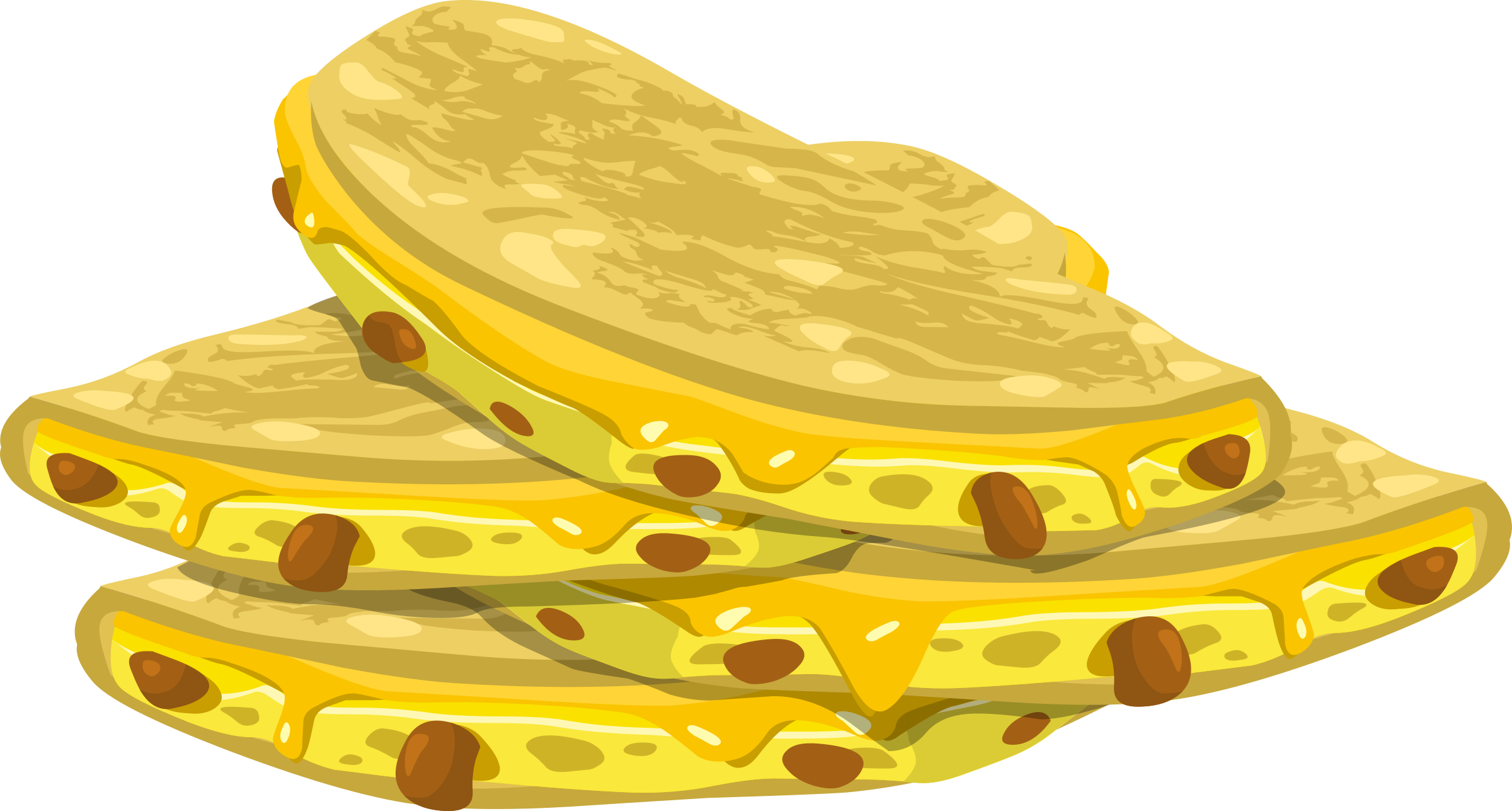 Free Download Quesadilla Vector Png Clipart Quesadilla - Clipart Quesadilla (2400x1286), Png Download