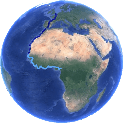 Map Of Ride Through Africa - 3d Globe Africa (497x497), Png Download