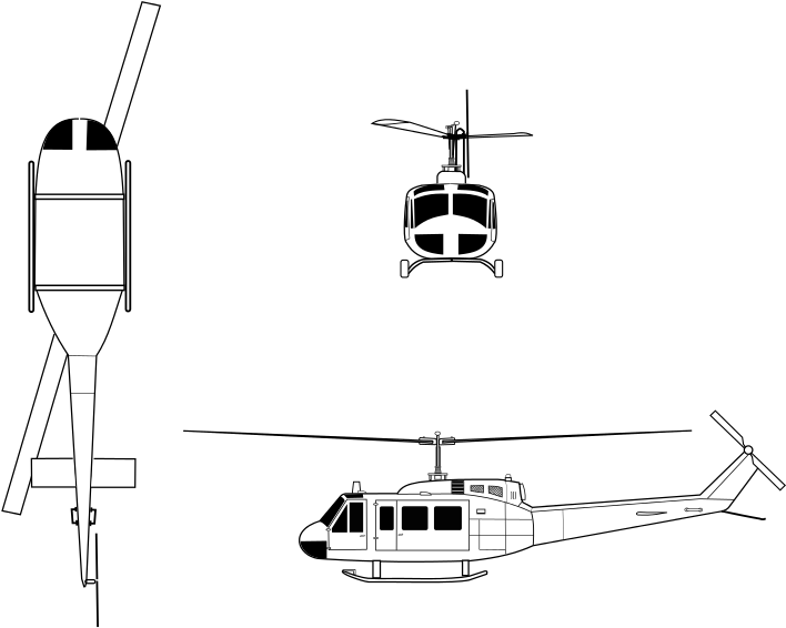 Uh Huey Drawing The Helicopter Quickly Developed A - Helicopter Autorotation (850x618), Png Download