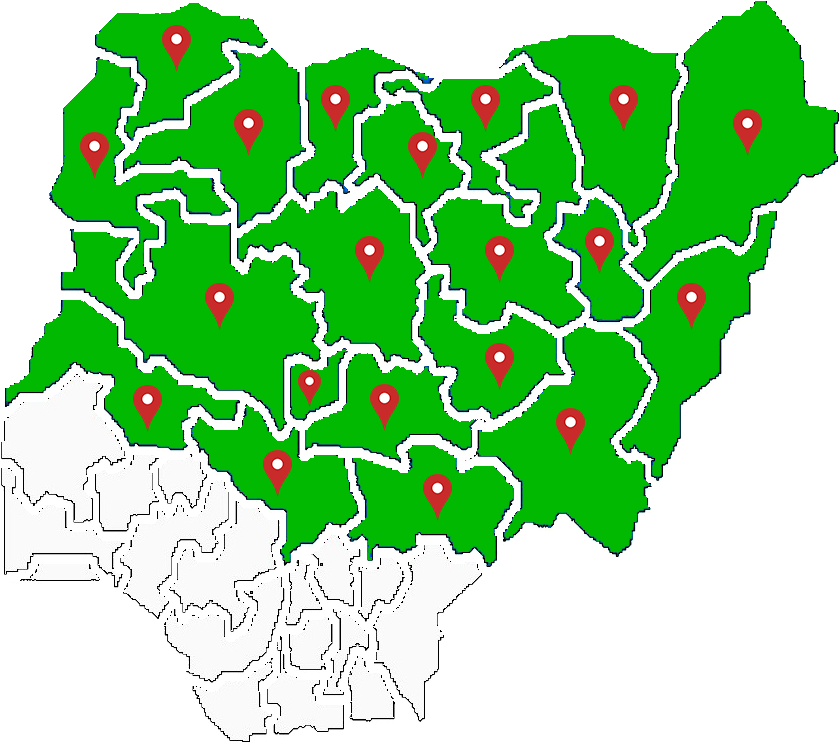 Areas Covered In Nigeria - Apc And Pdp States In Nigeria (853x745), Png Download