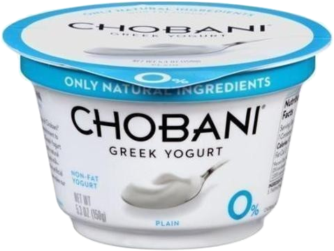 Chobani Plain Yogurt - Chobani Greek Yogurt Plain (479x389), Png Download