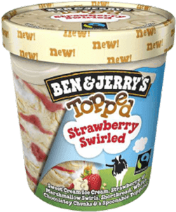 Topped Strawberry Swirled - Ben & Jerry Topped (500x500), Png Download