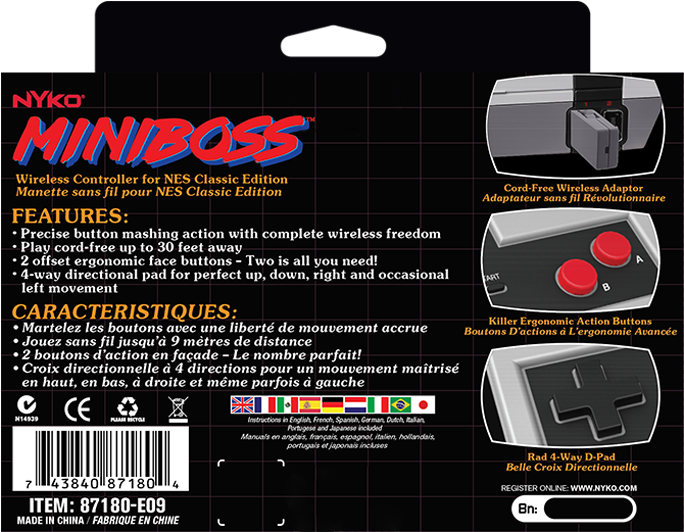 Nyko Miniboss Nes Classic Edition Controller - Nyko Miniboss Wireless Controller (1024x768), Png Download
