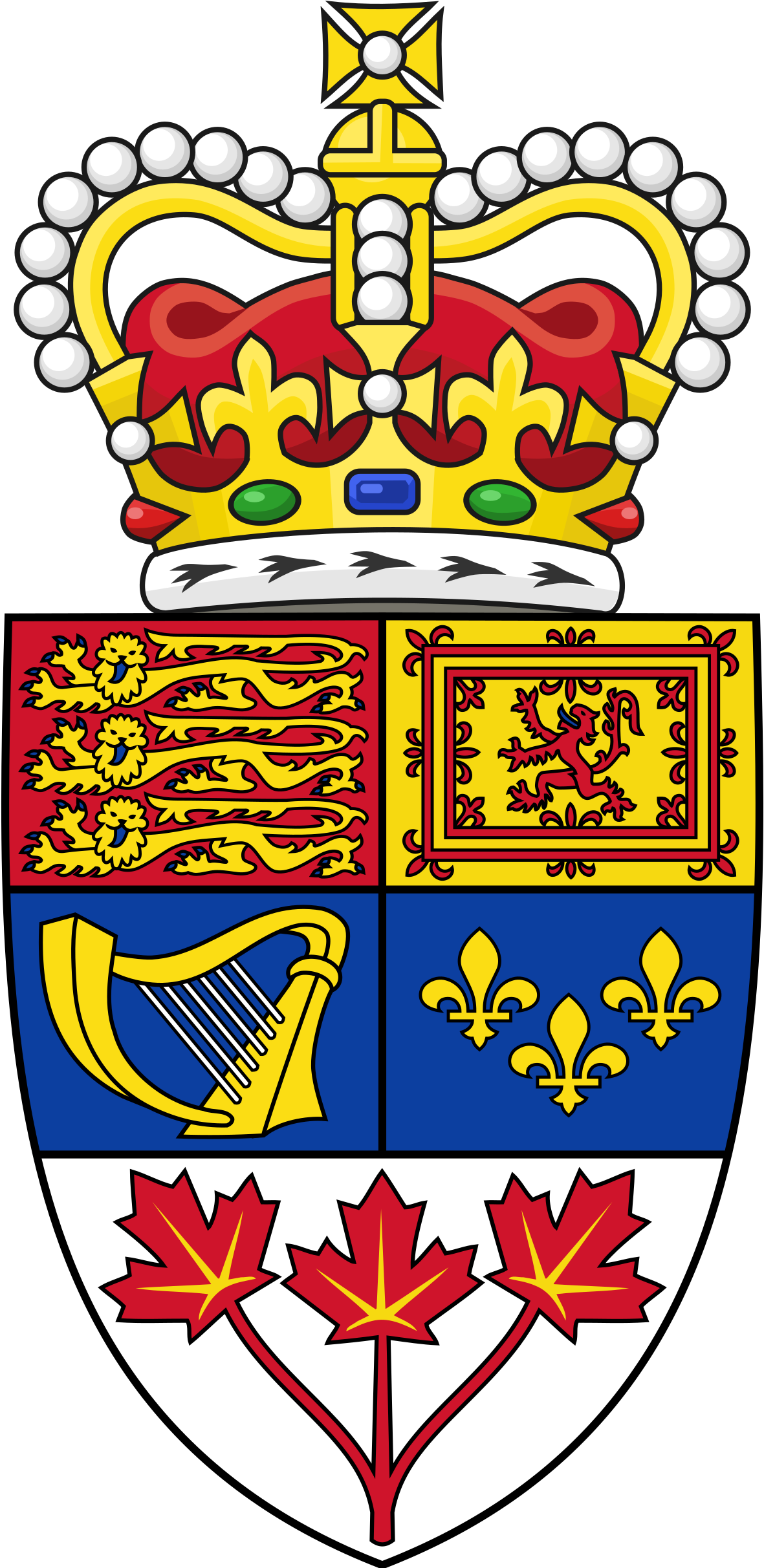 Flag: Royal Shield Of Arms Of Canada 1921-1957 (1200x2424), Png Download