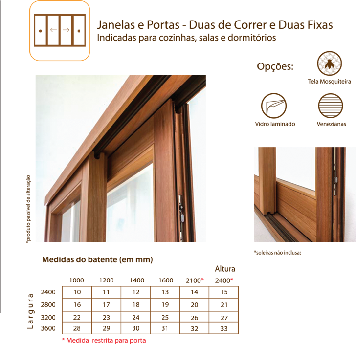 Janelas Portas Duas Correr Duas Fixas - Plywood (773x755), Png Download