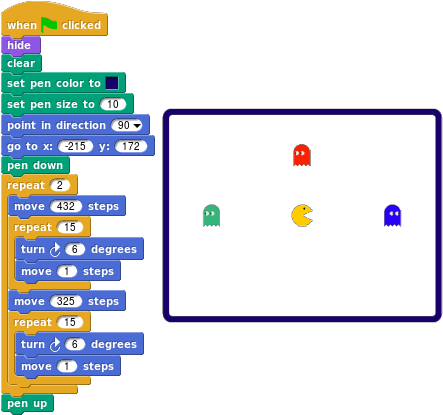 Draw Blue Boundary - Pac-man (450x414), Png Download