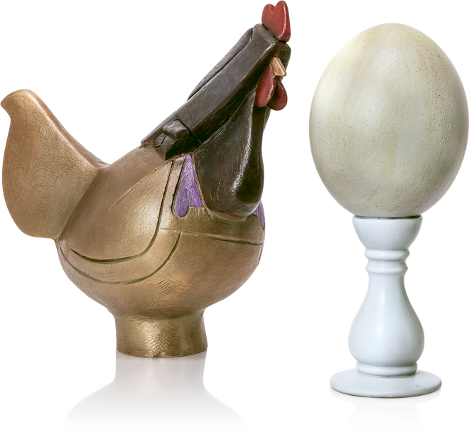 Bronzefigur I Dubbi Di Una Cara Gallina Von Rinaldo - Doubt (660x608), Png Download