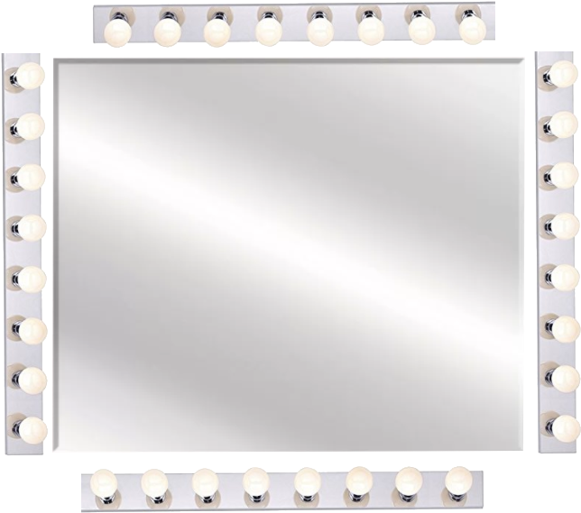 Best Diy Hollywood Makeup Mirror For Makeup Vanity - Vanity Mirror Transparent Png (719x653), Png Download