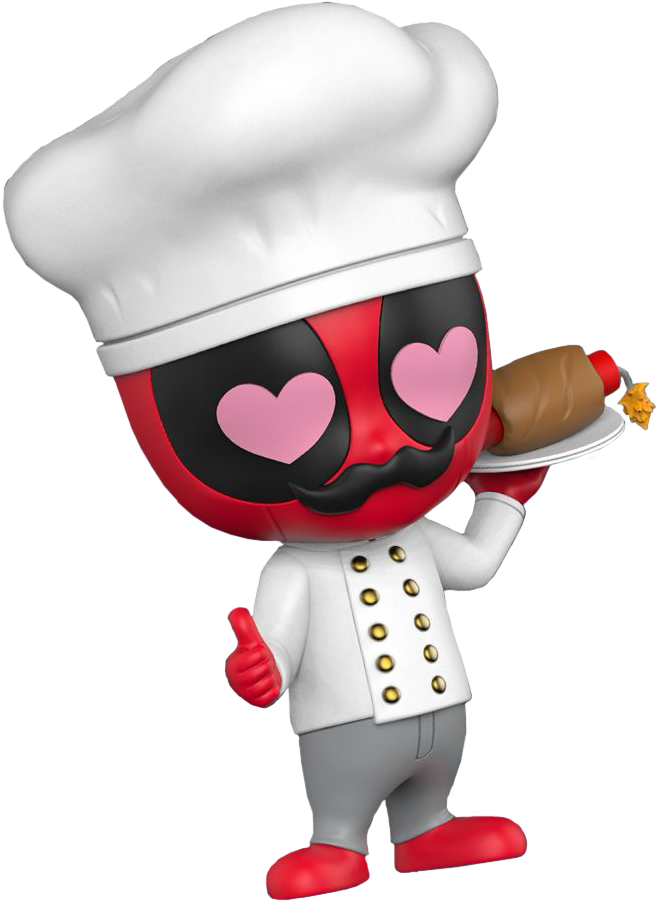 Chef Deadpool Cosbaby Hot Toys Bobble Head Figure - Chef Deadpool (850x950), Png Download