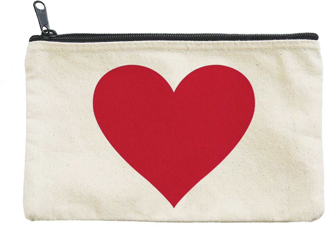 Canvas Pouch With Heart By Seltzer (1200x1400), Png Download