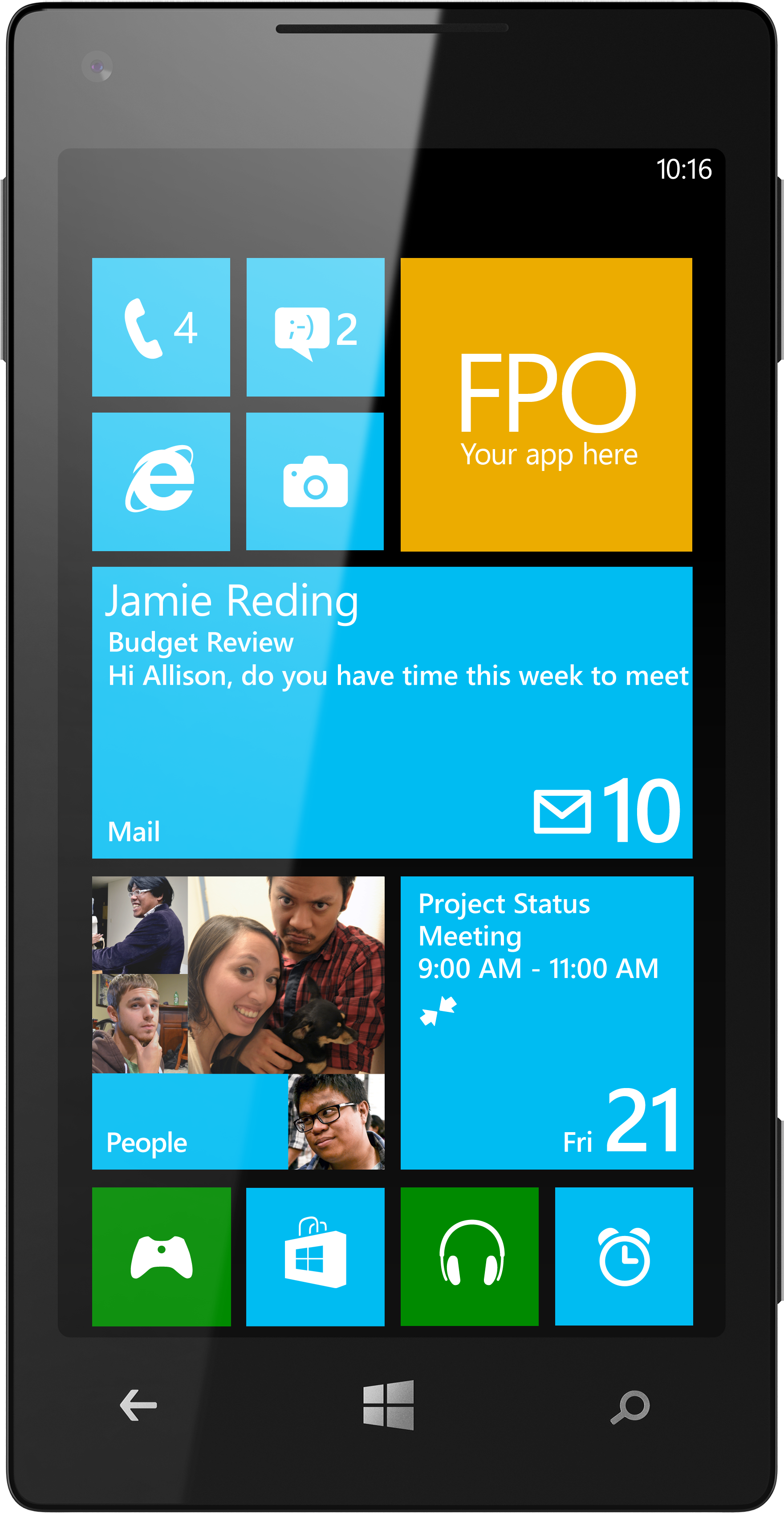 It's Just The Mockup Phone From The Wp8 Sdk - Samsung I8700 Omnia 7 (1978x3606), Png Download