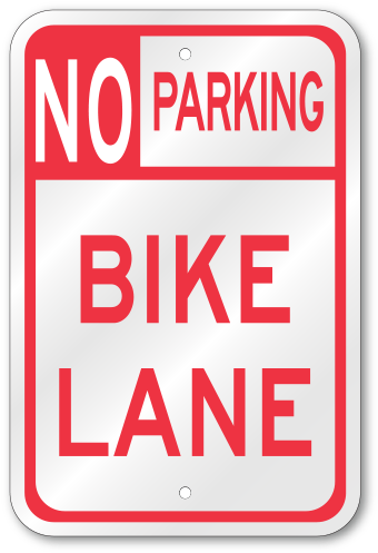 No Parking Bike Lane Sign - Parking Sign (500x500), Png Download