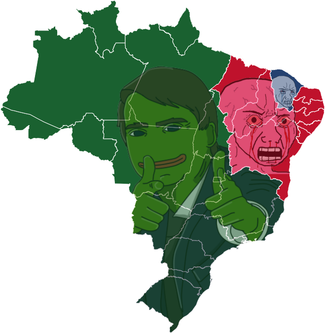 Right-wing Candidate Jair Bolsonaro Wins First Round - Brazil Map (659x676), Png Download