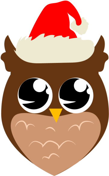 Owl Wearing Christmas Hat Cuttable Svg And Printable - Illustration (700x700), Png Download