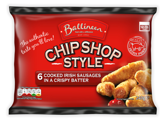 Form Fill And Seal - Ballineen Cooked Irish Sausages In A Crispy Batter (600x400), Png Download