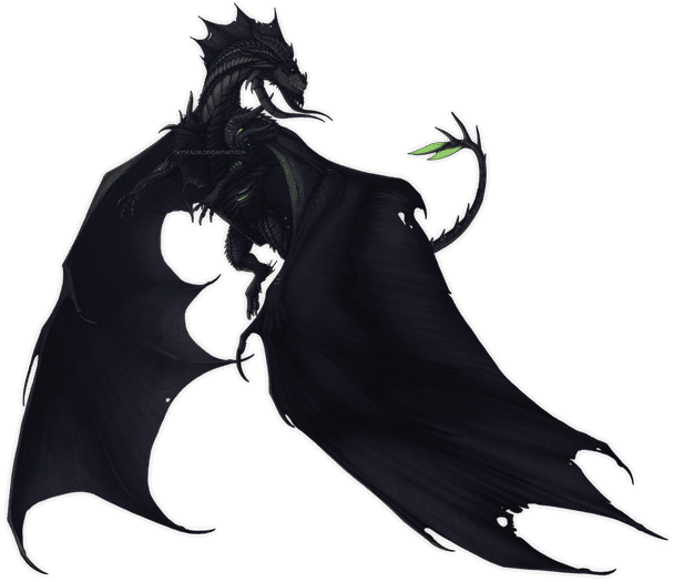 Black Dragons Are Regarded As Lords Of Their Chosen - Webbed Dragons (608x525), Png Download