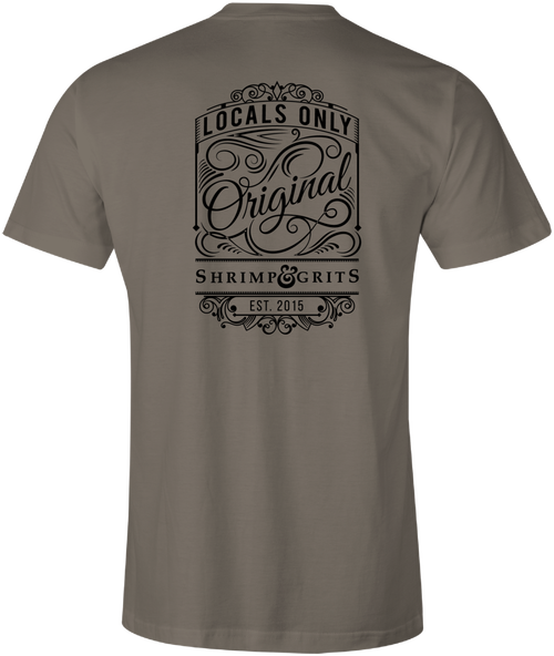 Shrimp & Grits Locals Only T- Warm Gray - Jane Davenport Inkredible Ink In Tinsel (500x592), Png Download