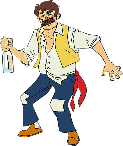 Conferencia Nocturna - Un Hombre Borracho Animado (436x500), Png Download