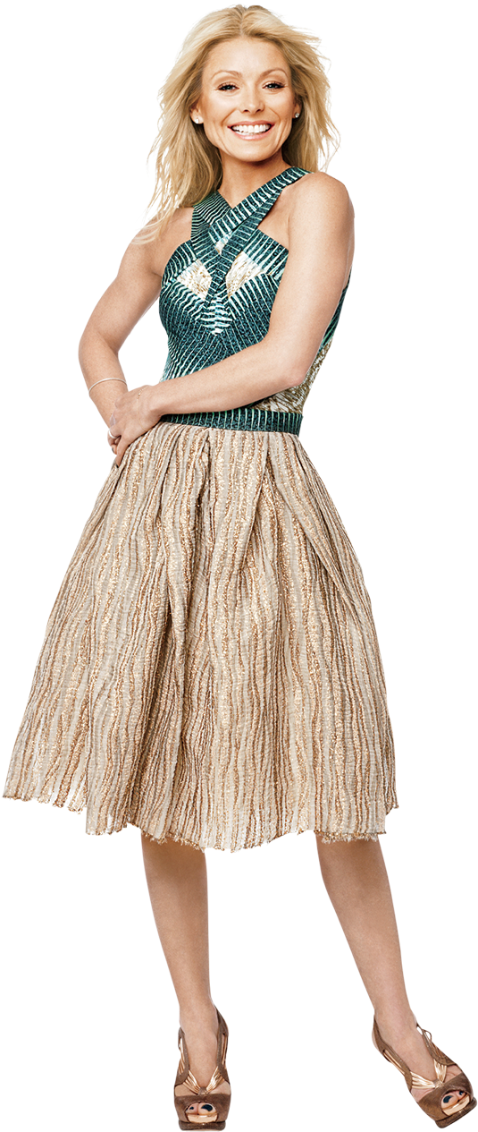Kelly Ripa, The Unendingly Cheerful 41 Year Old Tv - Kelly Ripa Png (574x1300), Png Download