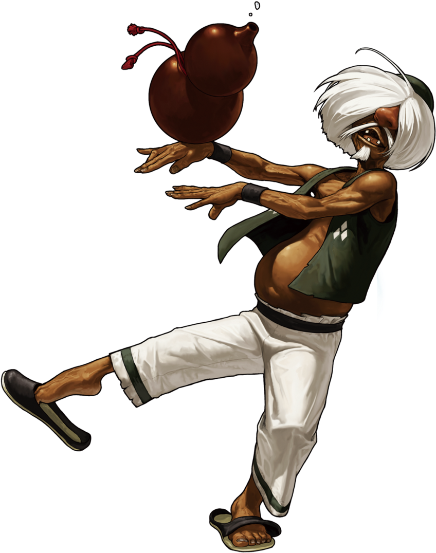 Chin Gentsai Kof Xiii Official Art - Monk 5e Drunken Master (847x1087), Png Download