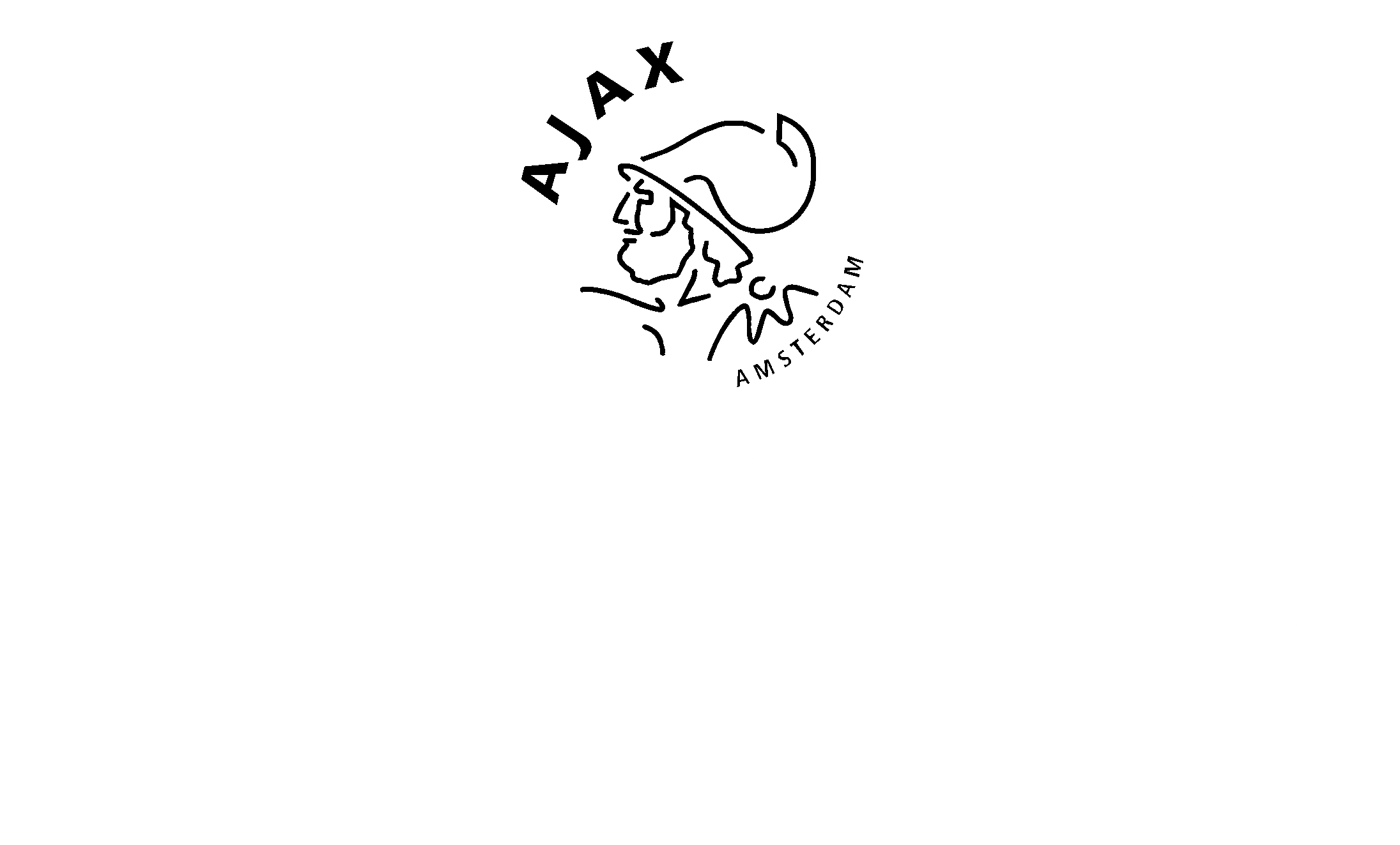 Ajax Logo Black And White - Ajax Amsterdam Mok Plastic Ajax Wit Met Rood Logo (2400x2400), Png Download