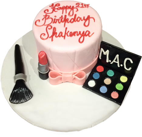 Custom Mac Makeup Cake - Cake (500x500), Png Download