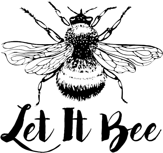 Let It Bee - Bumble Bee Black And White (800x531), Png Download