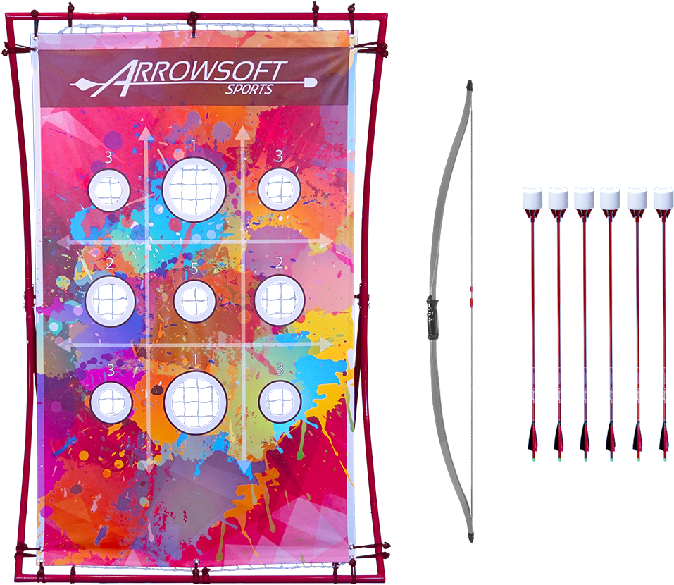 Backyard Archery Target Set With Recurve Bow And Foam-tipped - Archery (1500x999), Png Download