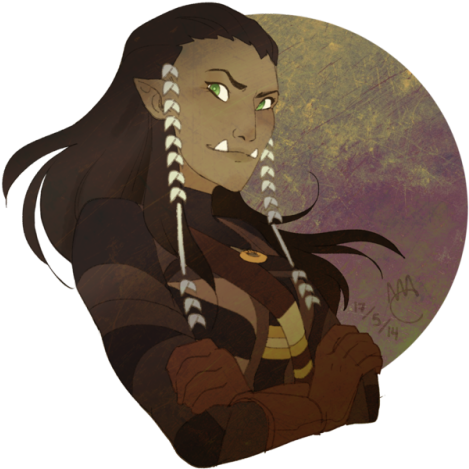 Long Fingernails Scratch Against The Wooden Door As - Half Orc Female Druid (500x500), Png Download