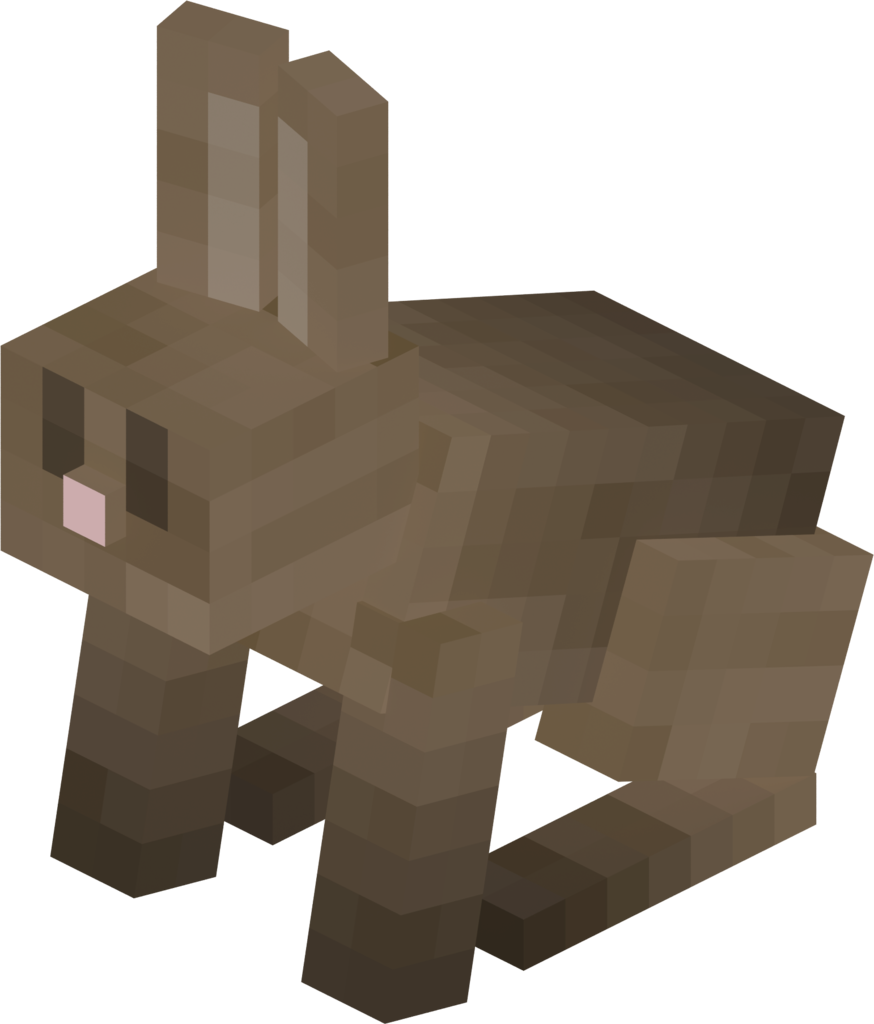 Drops Rabbit Hide, Raw Rabbit, Cooked Rabbit And Rabbit's - Minecraft Rabbit Png (874x1024), Png Download