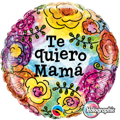 18" Redondo, Holograph, Te Quiero Mama, Flores - 18" Holograph Birthday Princess Foil Balloon (480x480), Png Download