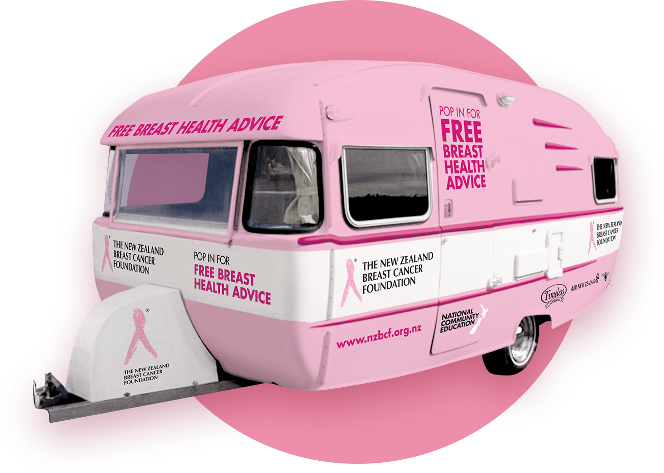 Breast Cancer Awareness Pink Caravan (1306x932), Png Download