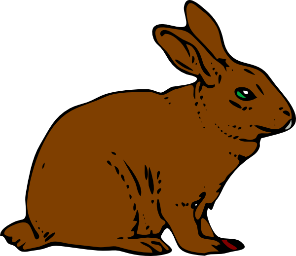 Brown Clipart White Rabbit - Rabbit Clipart (600x519), Png Download