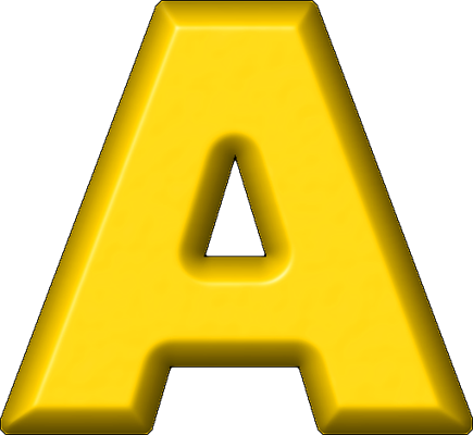 Yellow Letter A Png (435x400), Png Download