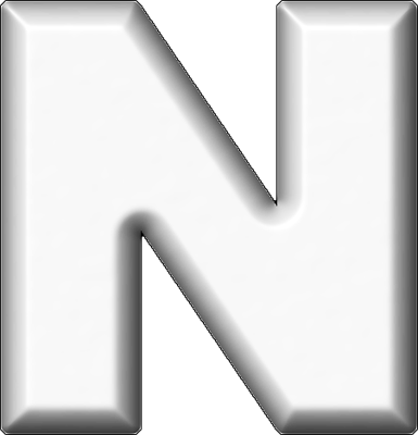 N In White Letters (385x400), Png Download