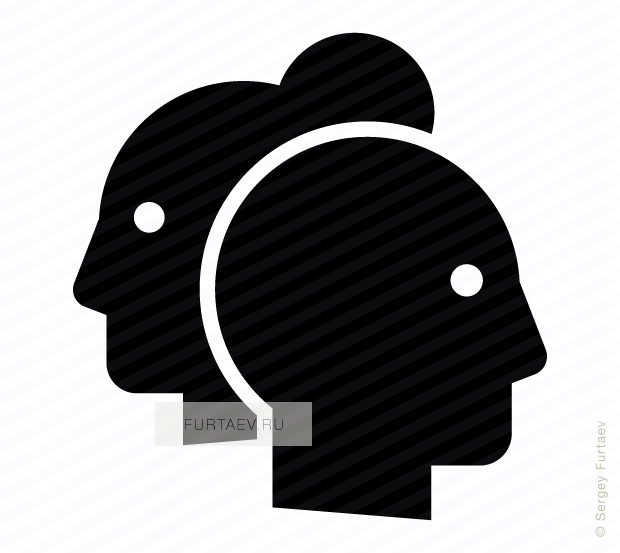 Vector Icon Of Male And Female Profiles - Whale (620x553), Png Download