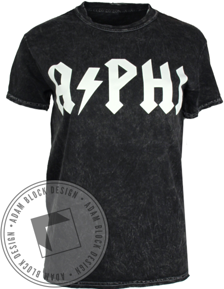 Alpha Phi Acdc Tee - Number (464x585), Png Download