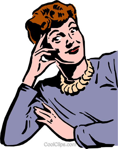 1950's Woman Royalty Free Vector Clip Art Illustration (382x480), Png Download