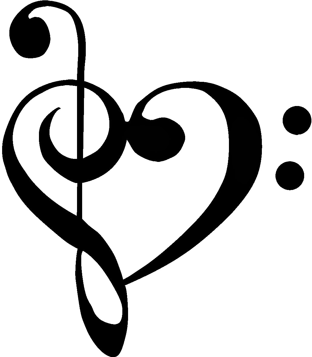 Music Notes Heart Wallpaper Cleftheart The Music Circle - Bass Clef Treble Clef Heart (1181x1181), Png Download