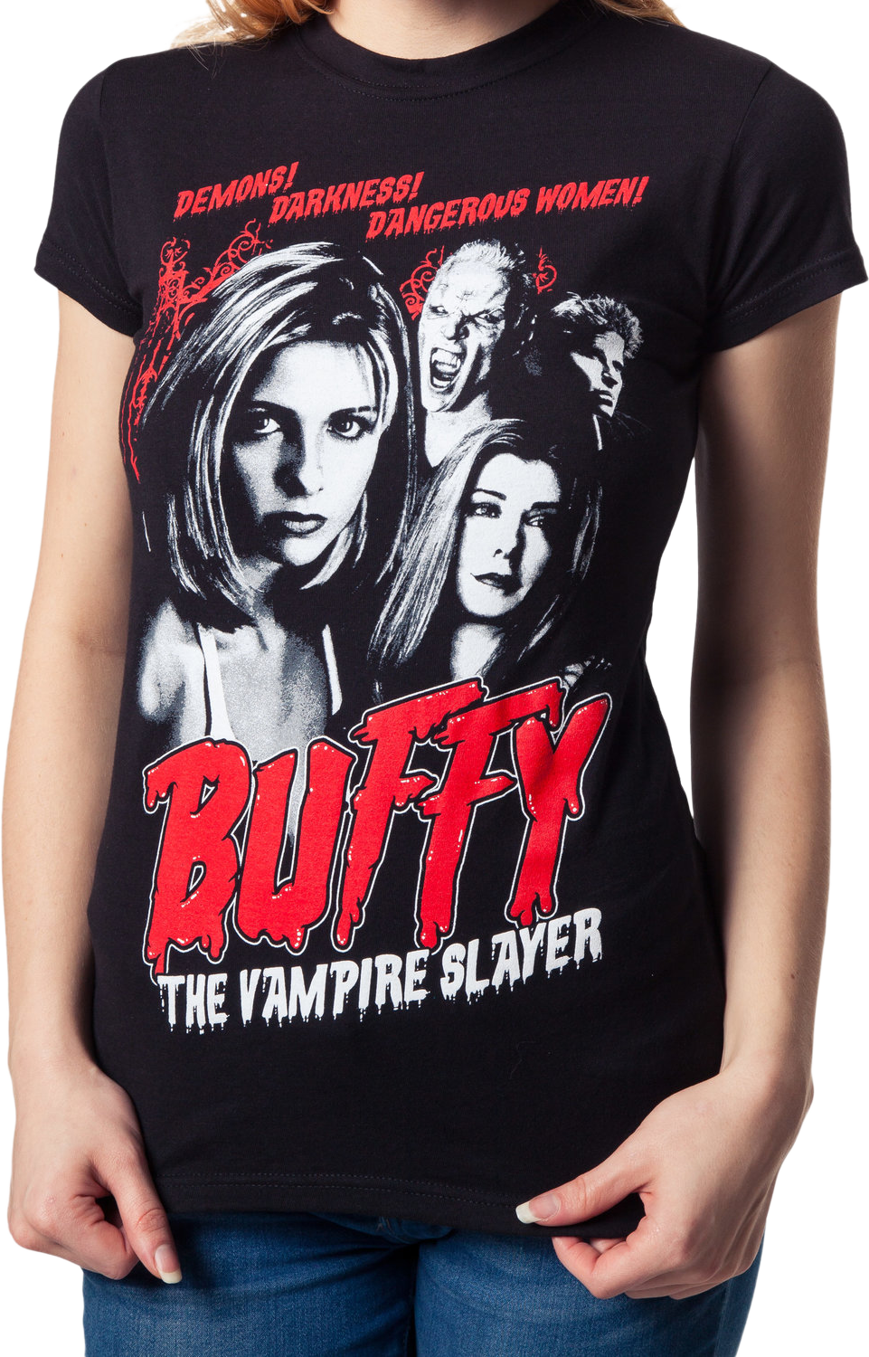 Demons Buffy The Vampire Slayer T-shirt - Bayanlar Buffy The Vampire Slayer Demons T-shirt (961x1500), Png Download
