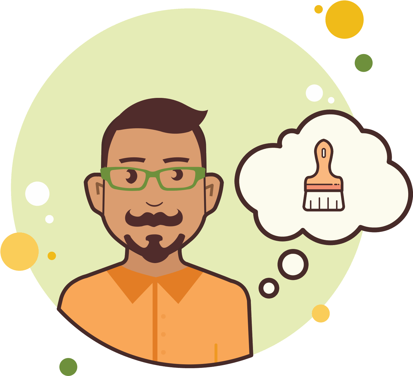 Man With Paint Brush Icon - Moustache (1600x1600), Png Download